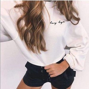 Nasty Gal “Boy Bye” pullover cropped sweatshirt